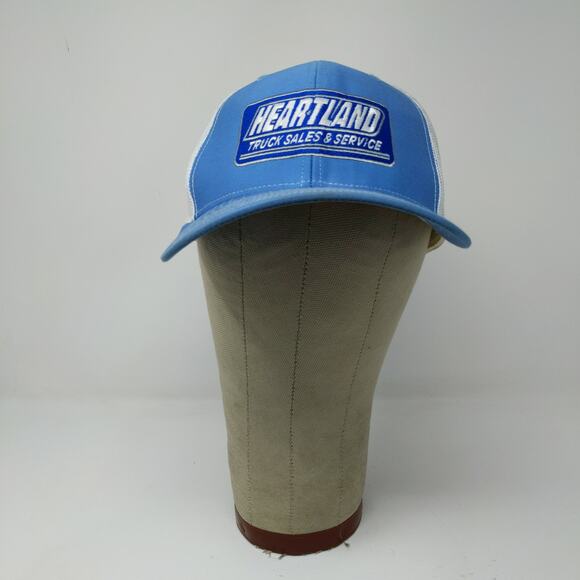 Heartland Truck Sales & Service Trucker Hat Snapback Meshback Blue Embroidered - Picture 2 of 12